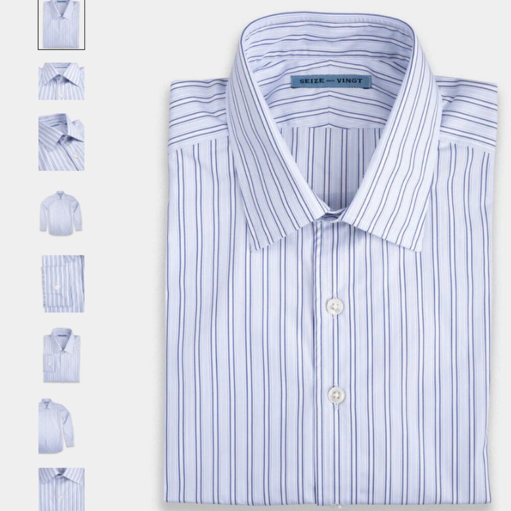 SEIZE OUR VINGT MENS PIN-STRIPPED BUTTON DOWN SHIRT/ SIZE 15/33 - Picture 10 of 10